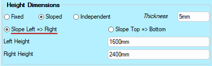 Click to view example of Sloped ceiling Left to Right